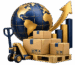 Importación para pymes: mercancía sobre estiba y globo terráqueo
