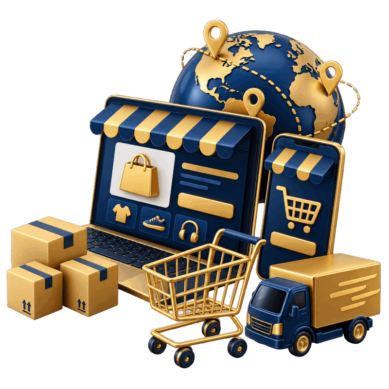 Logística para e-commerce: tienda en línea, paquetes y entrega