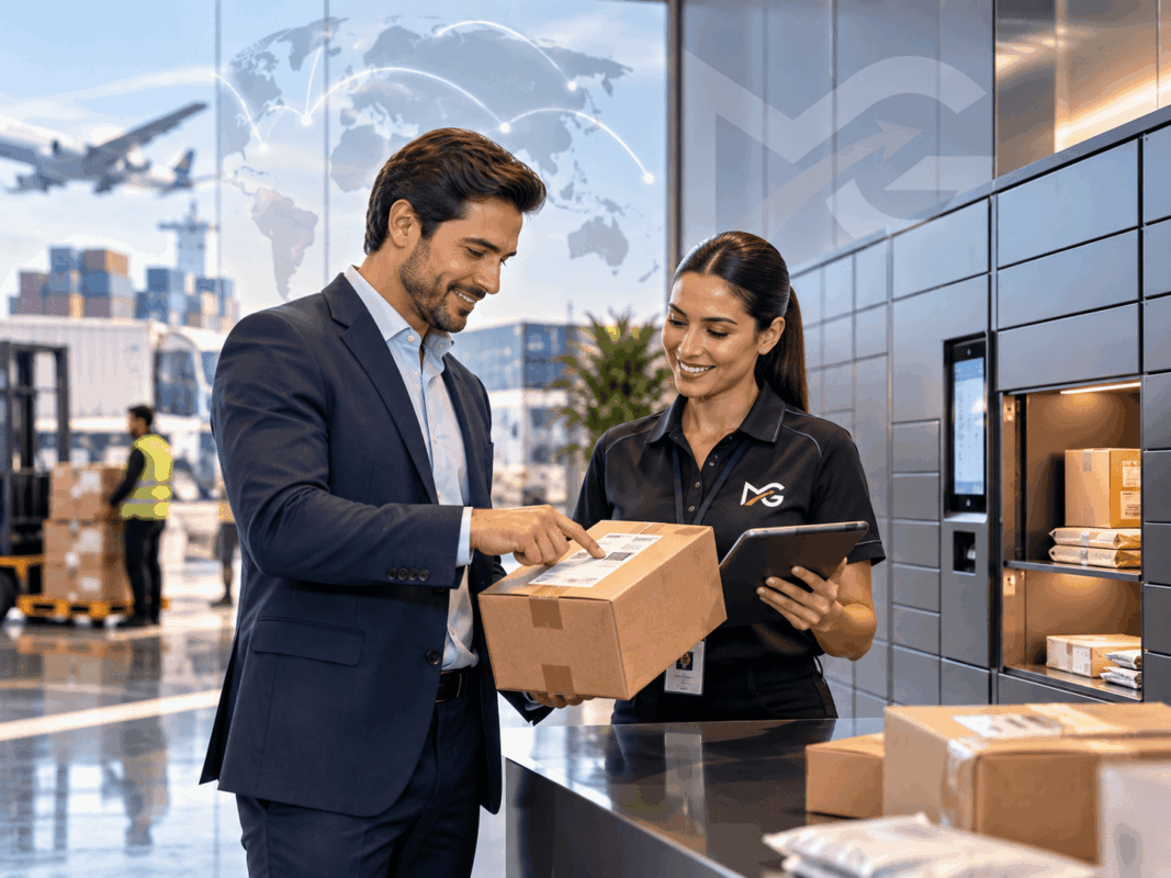 Entrega de mercancía en el casillero corporativo Smart Box de MG Global Logistics